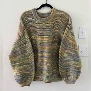 Multicolor 70s Style Knit Sweater